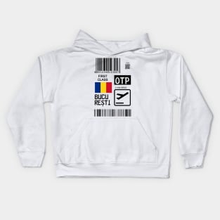 Bucharest Romania travel ticket Kids Hoodie